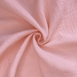 Ткань Муслин Жатый,  Нежно-Розовый   в Тольятти