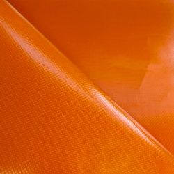 Тентовый материал ПВХ 450 гр/м2, Оранжевый (Ширина 160см), на отрез  в Тольятти, 450 г/м2, 699 руб