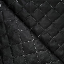Стеганая подкладочная ткань с синтепоном (100гр/м2), цвет Черный (на отрез)  в Тольятти