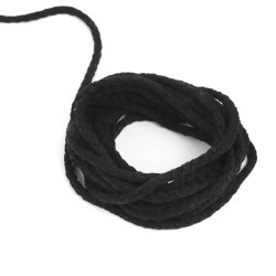 Шнур для одежды тип 2, цвет Чёрный (плетено-вязаный/полиэфир)  в Тольятти